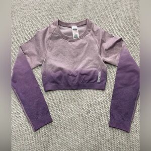 Gymshark Purple Ombre Long Sleeve Crop Top
